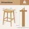 Costway 1/2/4 PCS 29" Teak Wood Bar Stool with Footrest & Saddle Seat Boho Bar Height Stool
